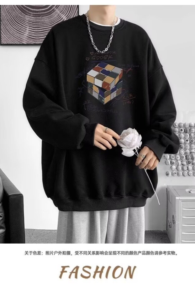 1506/QR51000/P39男士美式重磅卫衣秋季衣服圆领长袖上衣潮牌,男装卫衣,星座1506