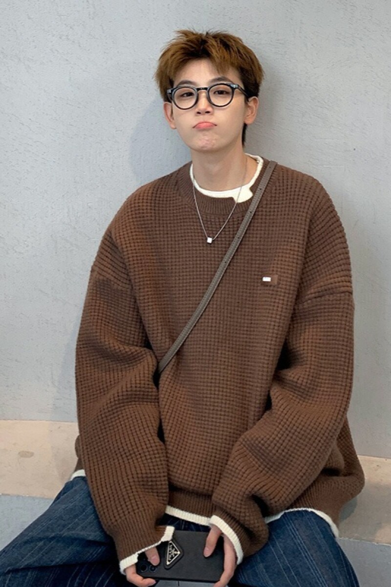 1506/QRXMY21凤凰绒0/P52冬季加厚日系毛线衣假两件针织衫男士,男装针织衫/毛衣,星座1506