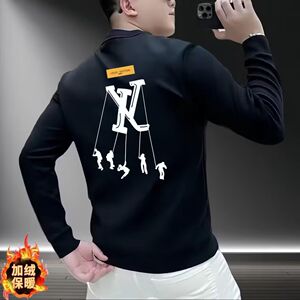 1506/QV10350/P38印花秋冬卫衣男春秋季韩版新款圆领宽松上衣1图片