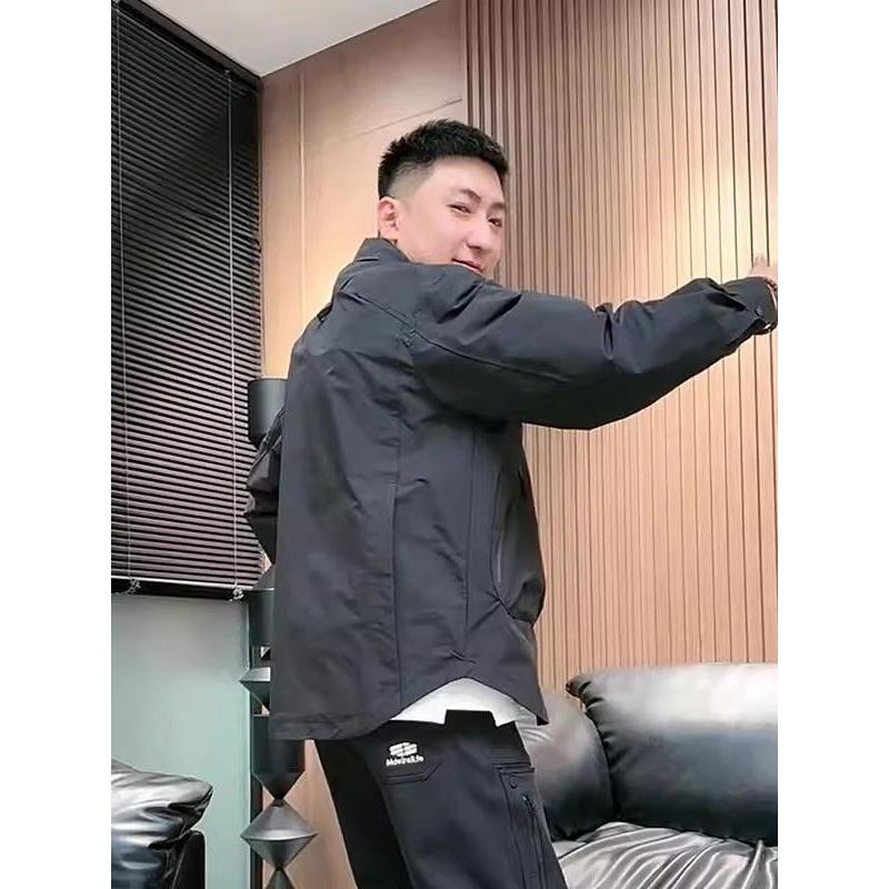 1506/Q76540/P64秋新款男士潮牌翻领衬衫外套简约夹克外套,男装夹克,星座1506
