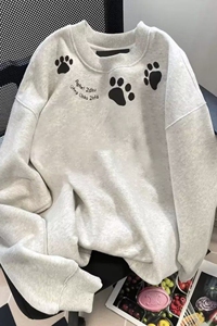 1506/QH600/P36印花秋冬卫衣男春秋季韩版新款圆领宽松上衣1图片