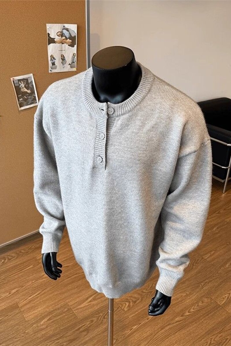 1506/ML1011/P58花灰色亨利领毛衣男秋冬季潮牌高级感针织衫1,男装针织衫/毛衣,星座1506