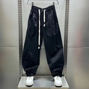 1506/QG2220/P42夏季薄款束脚运动裤男宽松九分休闲裤工装弯刀裤,浅咖格纹高腰裤怎么搭配图片