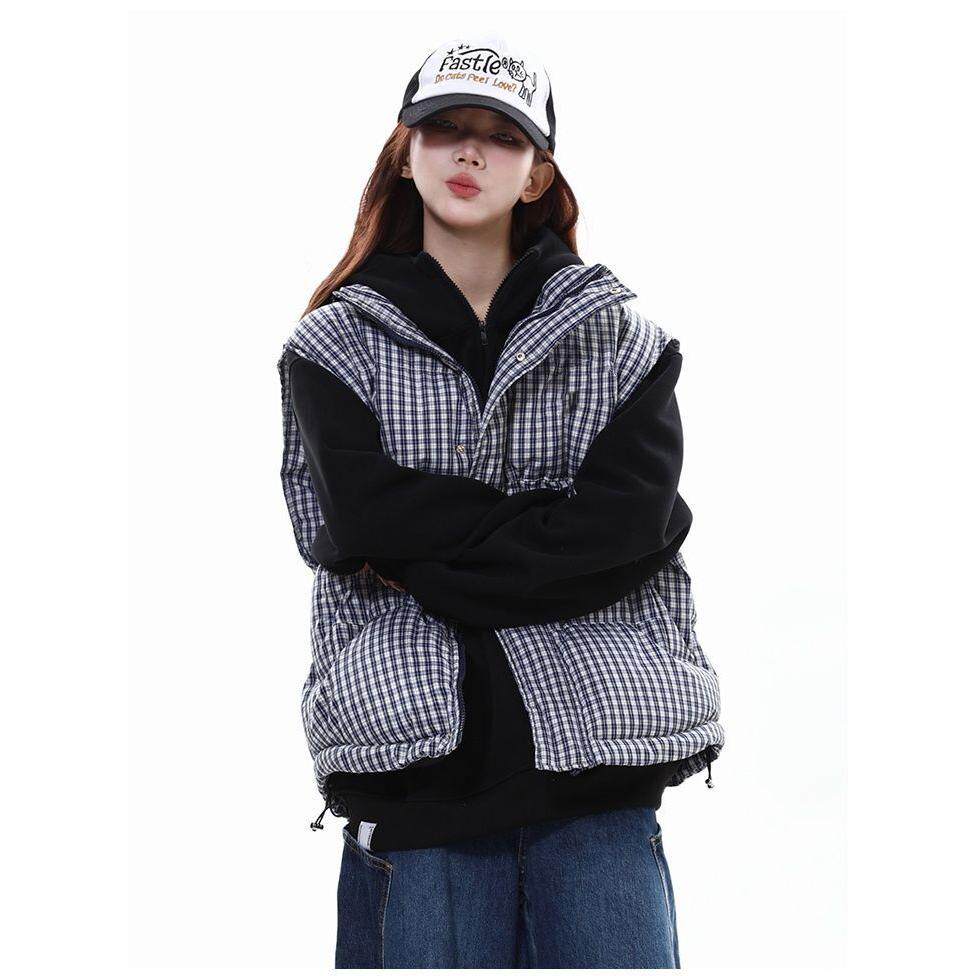 1506/QA020/P45【可压图】光版色织格子立领棉衣棉服马甲男女同款,女装棉衣/棉服,星座1506