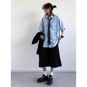 1506/QC1500/P36复古衬衫男夏装宽松趣味新款男装上衣外穿图片