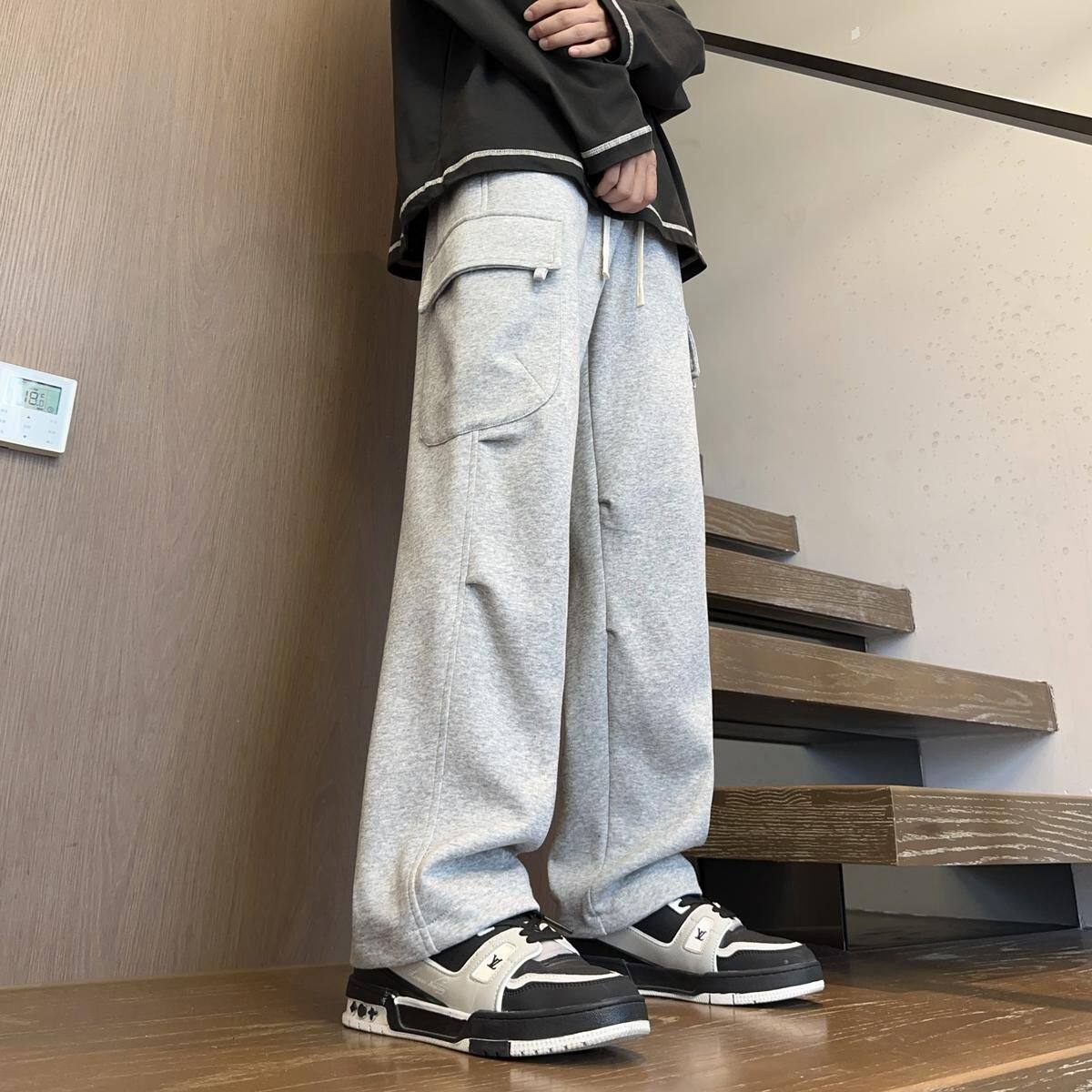 1506/QK430/P37美式工装裤男春秋款宽松休闲直筒裤子,男装工装外套,星座1506