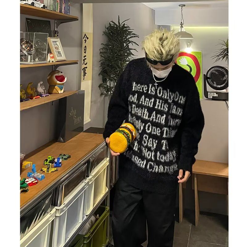 1506/Q23430/P62春秋新款毛衣男美式高街宽松高级感针织衫1,男装针织衫/毛衣,星座1506