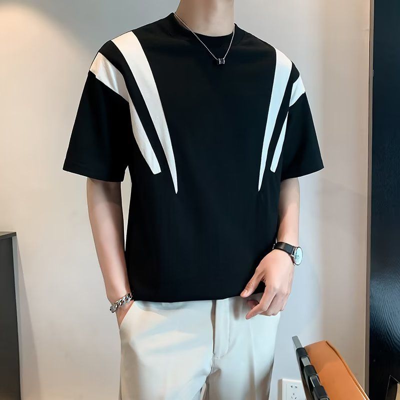 1506/QT8740/P29短袖T恤男圆领冰丝半袖针织衫休闲5分袖夏季毛衣,男装针织衫/毛衣,星座1506