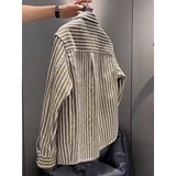 1506/Q46020/P50秋季男士翻领衬衫夹克外套条纹百搭潮流休闲夹克，男装夹克，星座1506