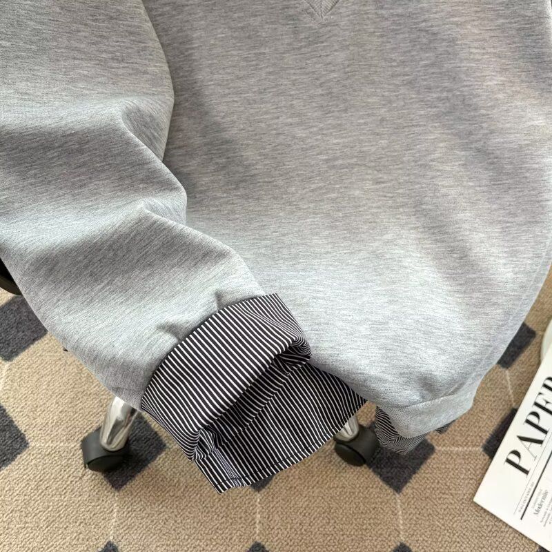 1506/Q13200/P48美式潮牌小众时髦高街假两件翻领卫衣衬衫2,男装衬衫,星座1506