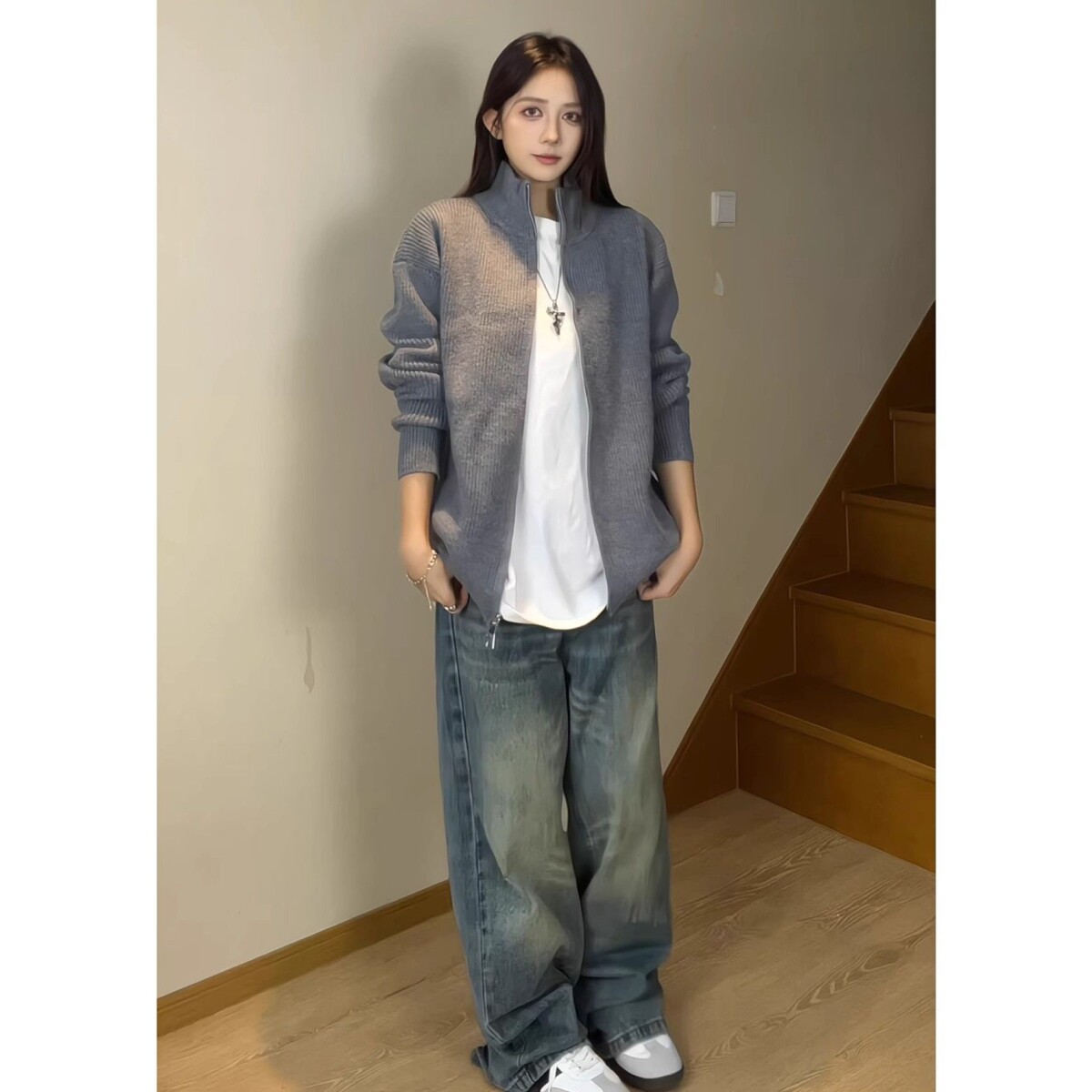 1506/ML1061/59美式立领针织开衫毛衣男秋季纯色内搭修身打底衫1,男装T恤,星座1506