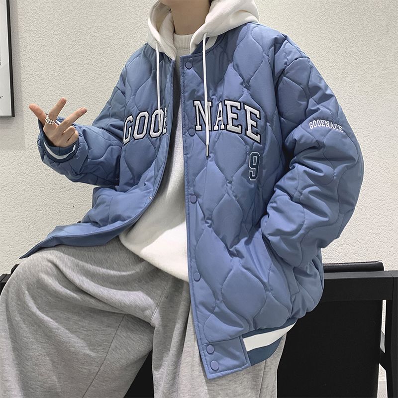 1506/QY65690/P64菱形格棉服男款冬季加厚棉衣美式复古棒球服1,男装棉衣,星座1506
