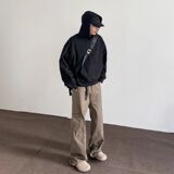 1506/QK680/P53美式复古工装裤新款宽松牛仔裤美拉德棕色裤子男，男装牛仔裤，星座1506