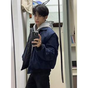 1506/QYJ170/P54飞行夹克美式复古翻领棒球服男女款小众1图片
