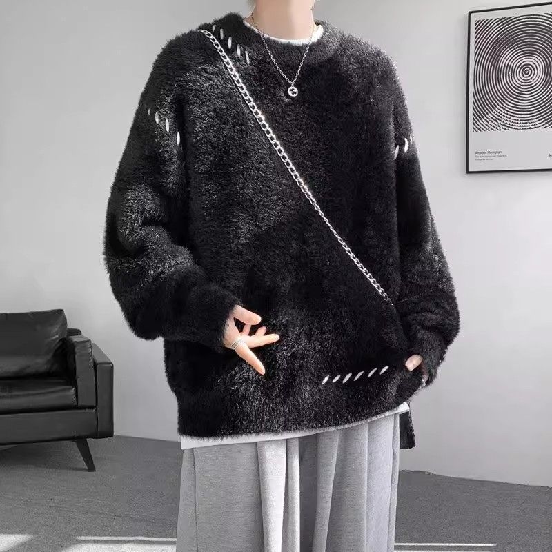1506/MM161/P62貂绒毛衣男秋冬季潮流宽松百搭休闲纯色针织衫1,男装针织衫/毛衣,星座1506