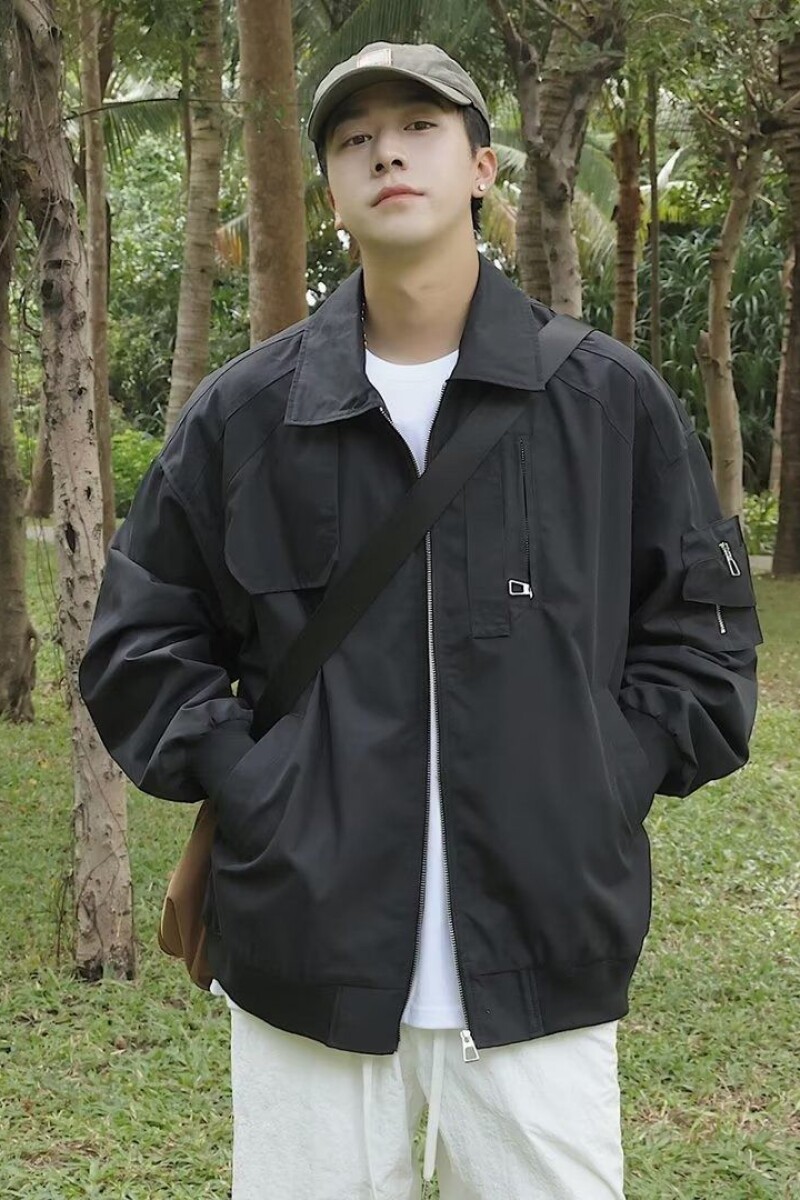 1506/Q6300/P44春秋款工装夹克黑色显瘦衣服宽松翻领外套1,男装夹克,星座1506