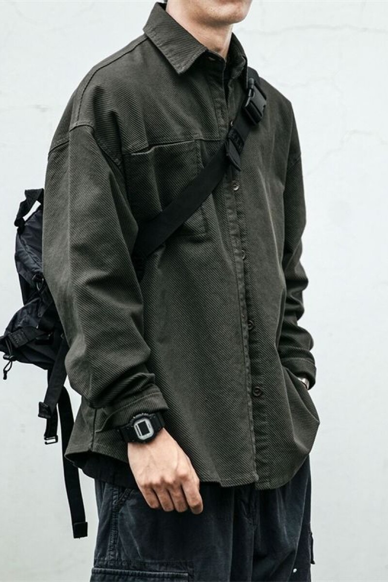1506/QCS550/P57日系复古工装衬衫男长袖纯棉重磅衬衣宽松大码,男装衬衫,星座1506