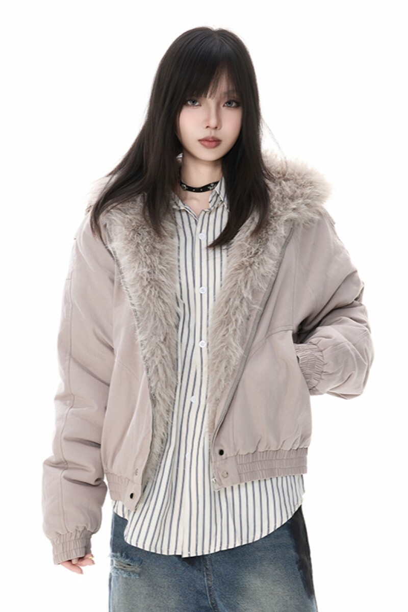 1506/QZSD010/P134冬季座山雕棉服帆布水洗男女毛领连帽短款棉衣1,女装棉衣/棉服,星座1506