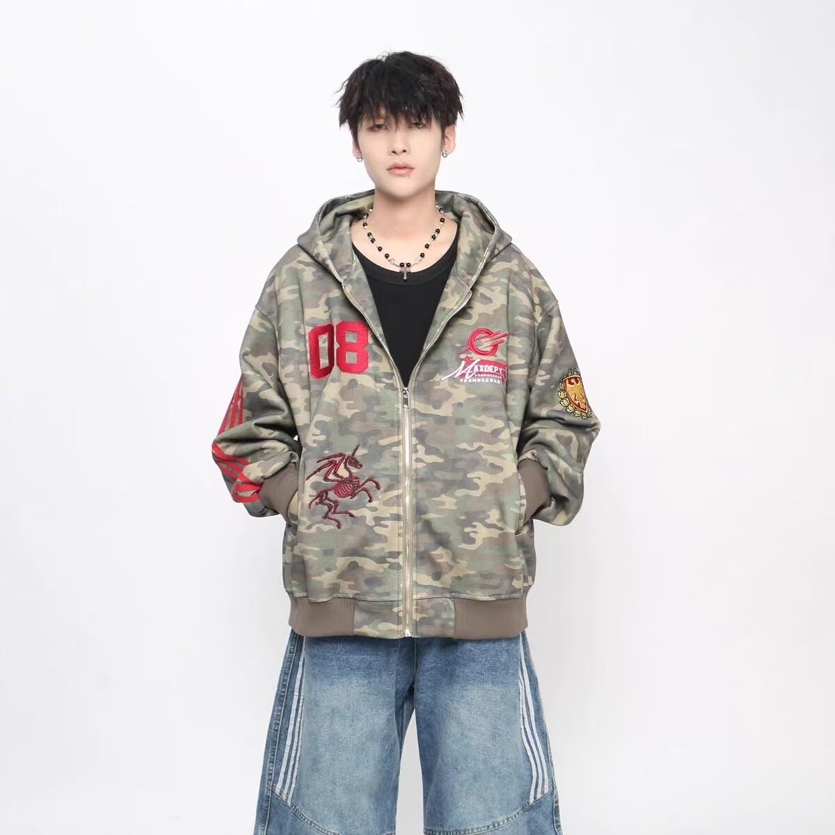 1506/QDX2030/P72美式连帽卫衣男潮牌秋季宽松休闲重磅痞帅上衣服,男装卫衣,星座1506