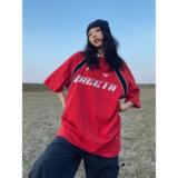 1506/Q30490/P35美式拼接撞色POLO衫足球服插肩袖短袖T恤男女1，男装Polo衫，星座1506