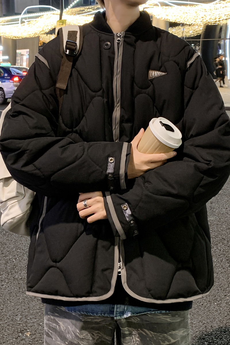 1506/MY108/P85葫芦格街头立领宽松菱形格男女棉衣美式棉服外套2,男装棉衣,星座1506