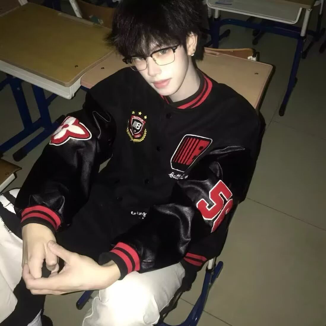 1506/QWT550/P66秋痞帅外套男高街潮牌原宿风韩版潮流宽松夹克,男装夹克,星座1506