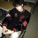 1506/QWT550/P66秋痞帅外套男高街潮牌原宿风韩版潮流宽松夹克，男装夹克，星座1506