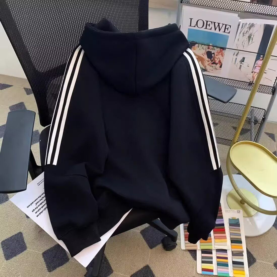 1506/QRL7490/P57新款卫衣港风宽松简约连帽卫衣开衫男女同款2,男装卫衣,星座1506
