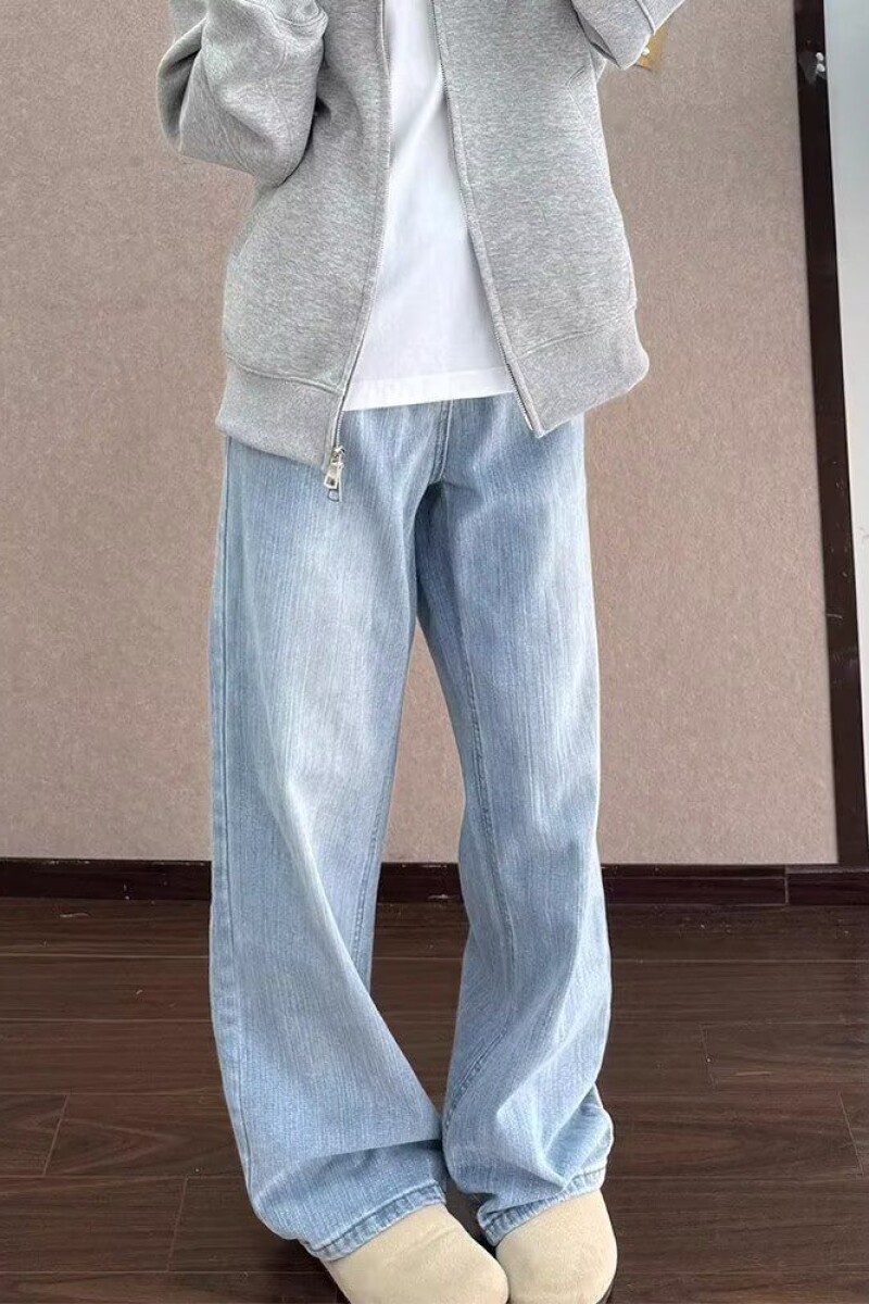 1506/QT89080/P51裤背中线直筒牛仔裤宽松阔腿百搭长裤男女1,男装牛仔裤,星座1506