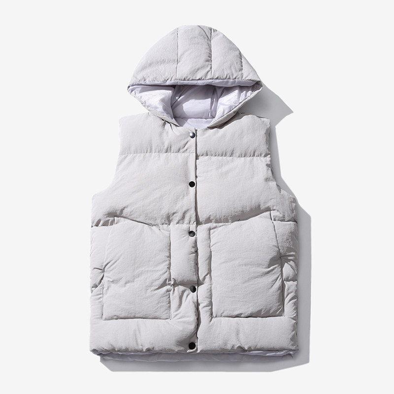 白底港风棉衣男外套马夹克棉服坎肩羽绒棉棉背心马甲连帽MY26/P35，男装背心/马甲，星座1506