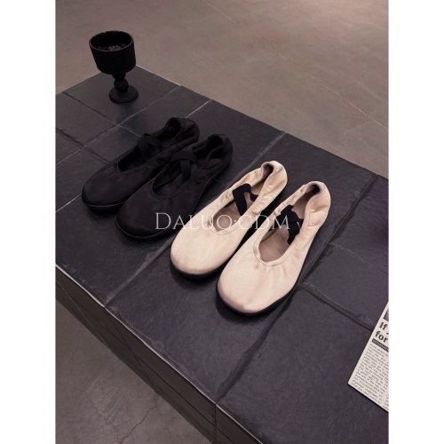【大罗Daluo】重磅真丝缎面羊皮内衬平底圆头芭蕾休闲单鞋