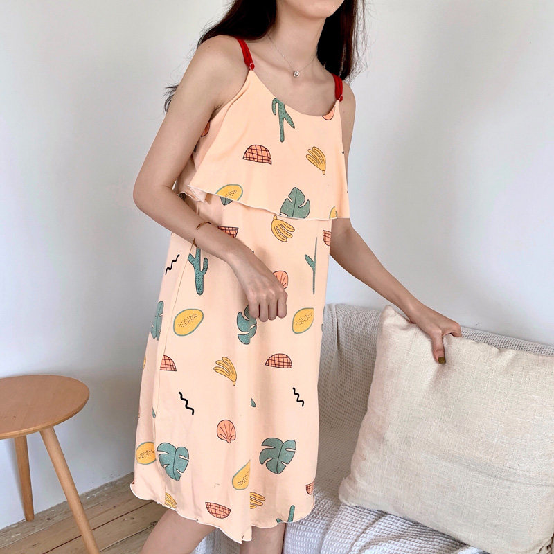 吊带睡裙女夏季公主性感连衣裙薄款大码睡衣可爱仙人掌夏天家居服在类目 女士内衣/男士内衣/家居服, 睡裙中 - 来自Buy2taobao.com提供专业的淘宝代购服务