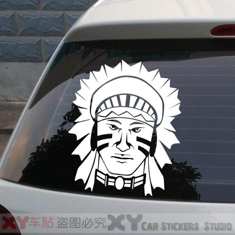 xy車贴 印第安人外贸 创意 头像 防水反光 个性贴纸汽车贴
