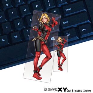 XY車贴 创意车贴 死侍卡通伤痕遮盖贴 死侍装饰防水反光随意贴