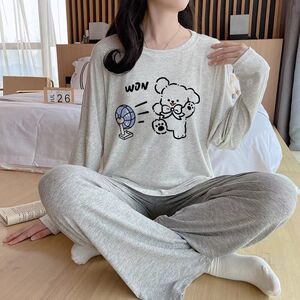睡衣女春秋季2025新款棉质长袖薄款韩范甜美网红风秋夏家居服套装