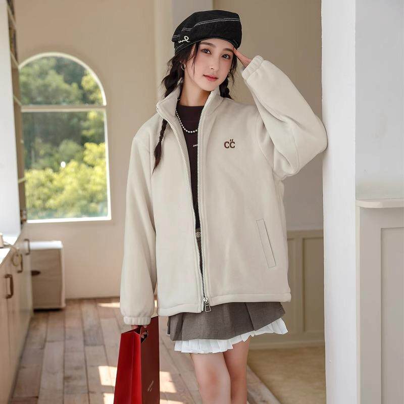 骄骄虎女大童外套冬季新款学生校服内搭奥利绒女童上衣6336