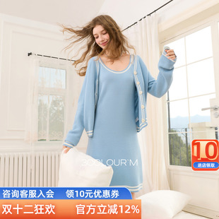 新款 开衫 针织裙套装 毛衫 两件套M 背心裙连衣裙长袖 三彩2025冬季