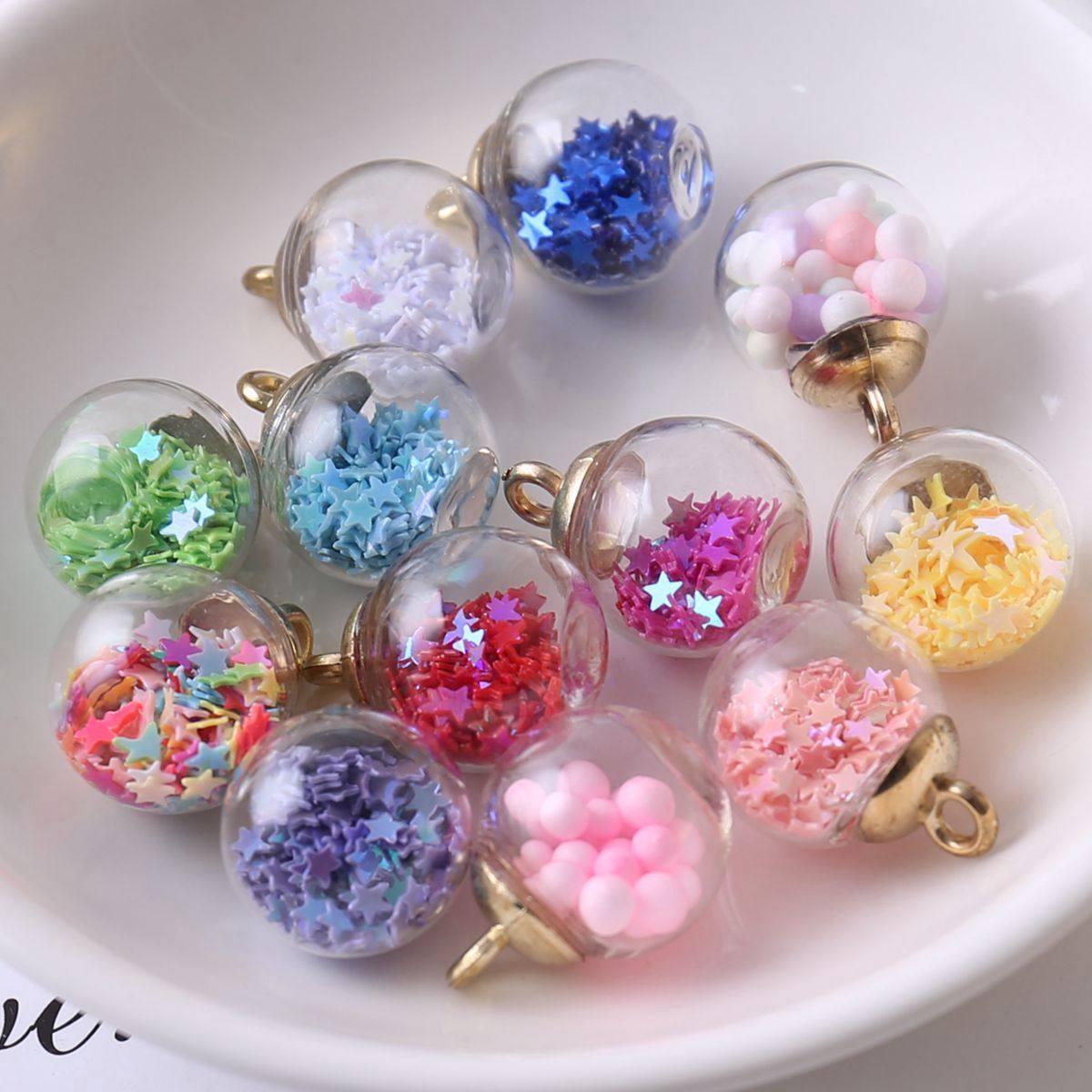彩色透明星星水晶泡沫玻璃球吊坠 DIY饰品配件包包钥匙扣挂件材料,饰品/流行首饰/时尚饰品新,其他DIY饰品配件,淘宝优惠券,粉丝福利购,淘宝优惠卷