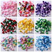 高弹混装 饰 彩色小毛球diy创意手工制作毛绒球大小混合美术材料装