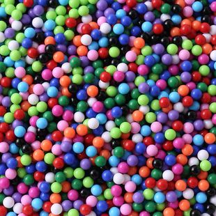 DIY手工饰配件材料6mm无孔实心亚克力实色散珠圆珠糖果色彩色珠子