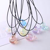 透明气泡炫彩鲸鱼挂件儿童项链饰品纯手工海豚吊坠亚克力鲨鱼摆件