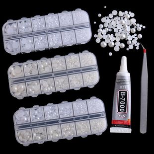 辅料 平底仿珍珠贴片半面diy发夹发饰贴手工美甲服装 10mm混装