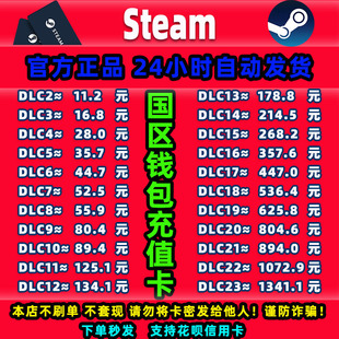 Steam中国区充值卡cdk钱包充值码余额账户充钱卡礼品卡钱包兑换码