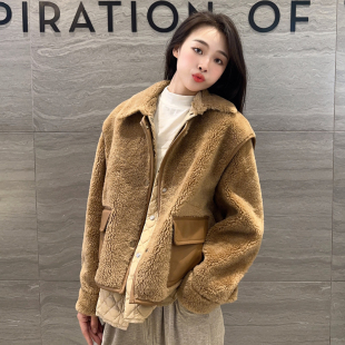 羊羔毛羽绒皮毛一体皮草两件套外套女 新款 一衣多穿 2023冬季