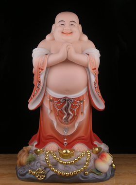 恭喜发财客厅弥勒佛汉白玉