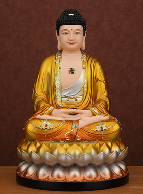 三宝佛释迦牟尼佛药师佛阿弥陀佛如来佛像家用供奉摆件树脂三世佛