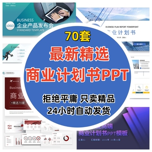 商业计划书PPT模板动态简约高端大气创业融资案例项目素材