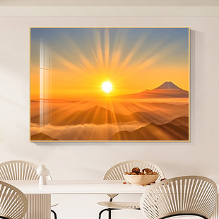 日出东方装饰画客厅东墙玄关挂画卫生间太阳画床头壁画旭日东升图