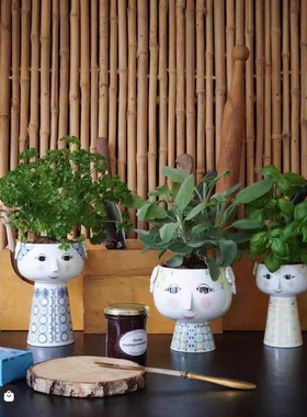 出口欧洲陶瓷BW精灵花瓶摆件伊娃花器/北欧风装饰花器花盆花瓶