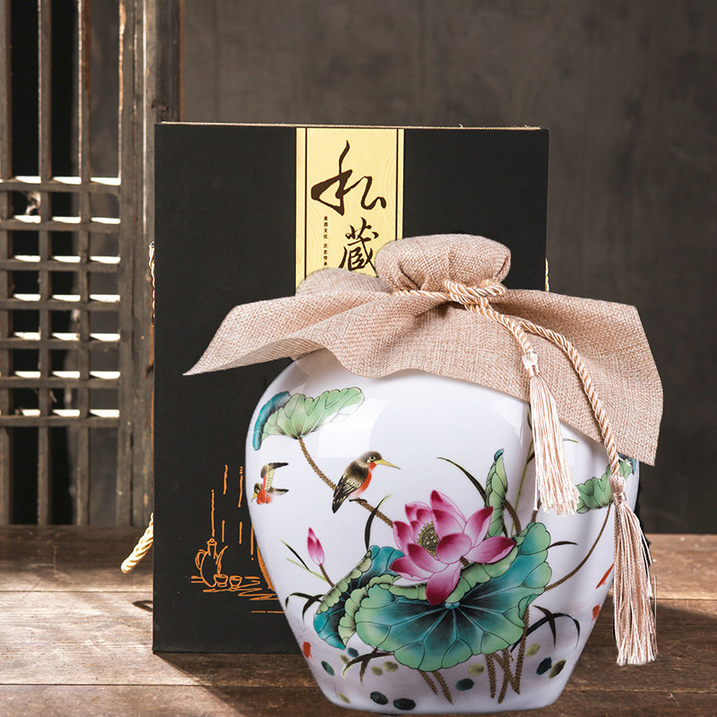陶瓷酒瓶5斤装景德镇厂家直销定制 可带礼盒封坛酒壶家用泡酒坛子